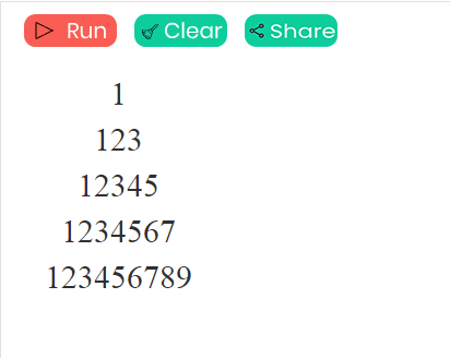 Pyramid using different numbers