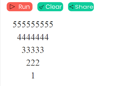Pyramid using same numbers up-side-down
