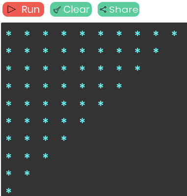 right downward triangle pattern