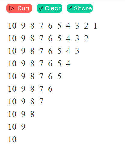 Triangle using 10 to 1