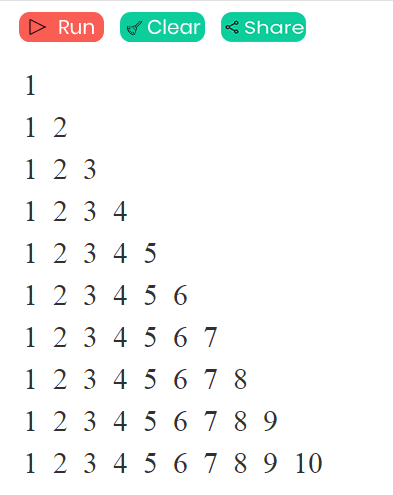 Triangle using 1 to 10