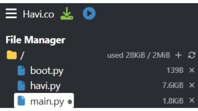 files in havi controller