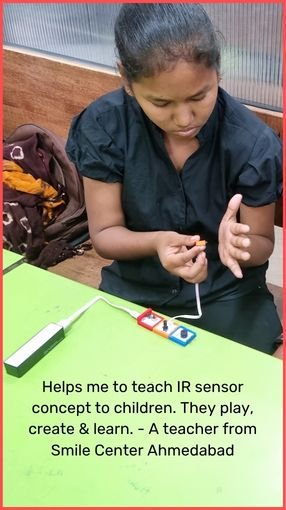 girl checking how ir sensor works by havi