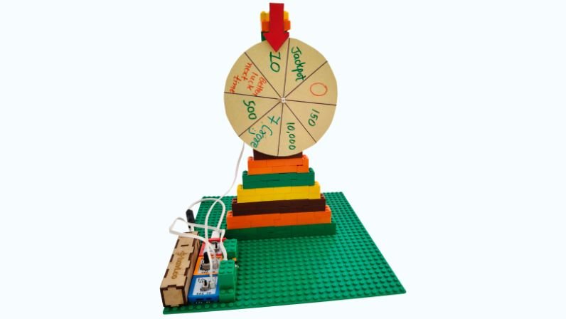 Spin the circle game working model using Havi Elements and Bricks
