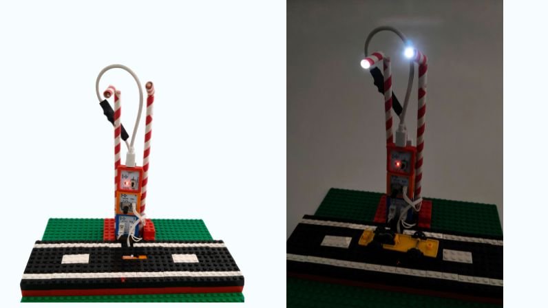 Smart streetlight working model using Havi Elements and Bricks